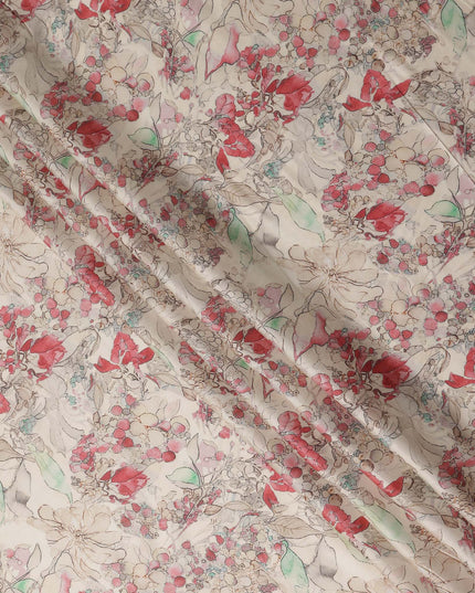 Coral Red Cotton Satin Fabric 110cm | Regal Fabrics