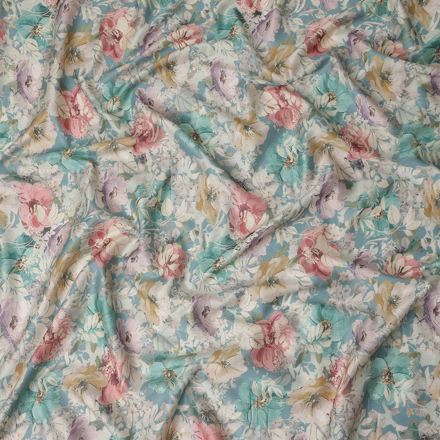 Teal Blue Cotton Satin Fabric 110cm | Regal Fabrics