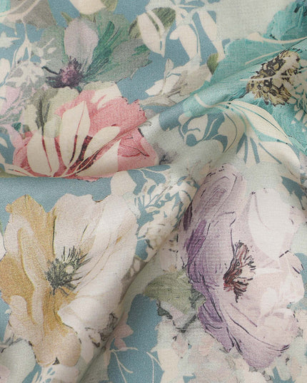 Teal Blue Cotton Satin Fabric 110cm | Regal Fabrics