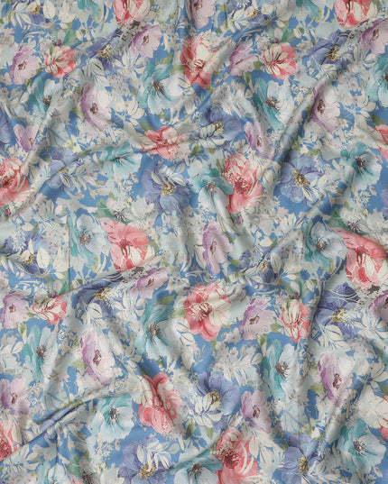 Sky Blue Cotton Satin Fabric 110cm | Regal Fabrics