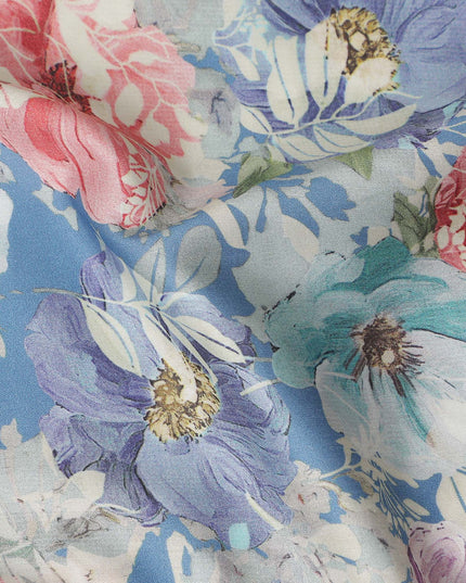 Sky Blue Cotton Satin Fabric 110cm | Regal Fabrics