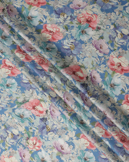Sky Blue Cotton Satin Fabric 110cm | Regal Fabrics