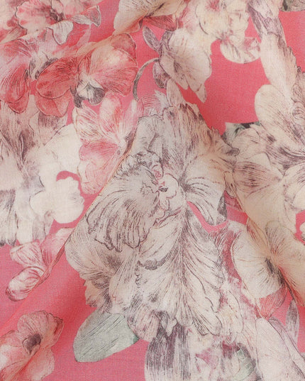 Coral Pink Viscose Crepe Fabric 110cm | Regal Fabrics