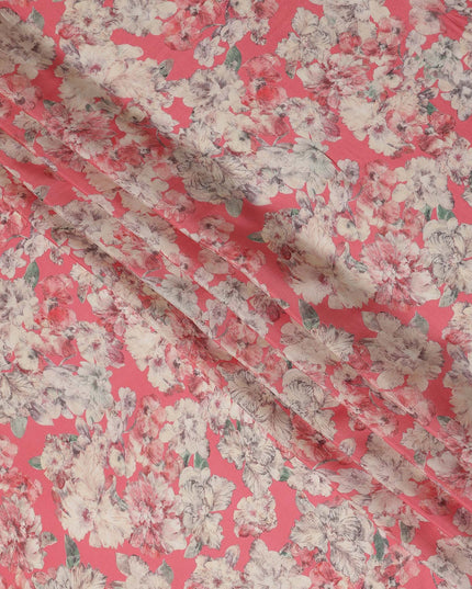 Coral Pink Viscose Crepe Fabric 110cm | Regal Fabrics