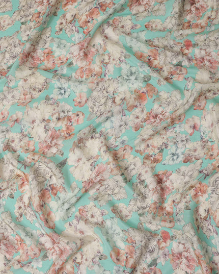 Mint Aqua Viscose Crepe Fabric 110cm | Regal Fabrics