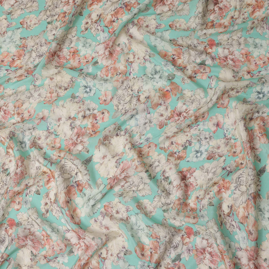 Mint Aqua Viscose Crepe Fabric 110cm | Regal Fabrics