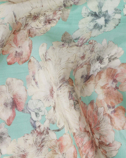 Mint Aqua Viscose Crepe Fabric 110cm | Regal Fabrics