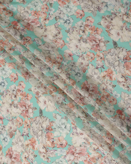 Mint Aqua Viscose Crepe Fabric 110cm | Regal Fabrics