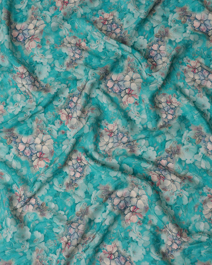Turquoise Teal Viscose Crepe Fabric 110cm | Regal Fabrics