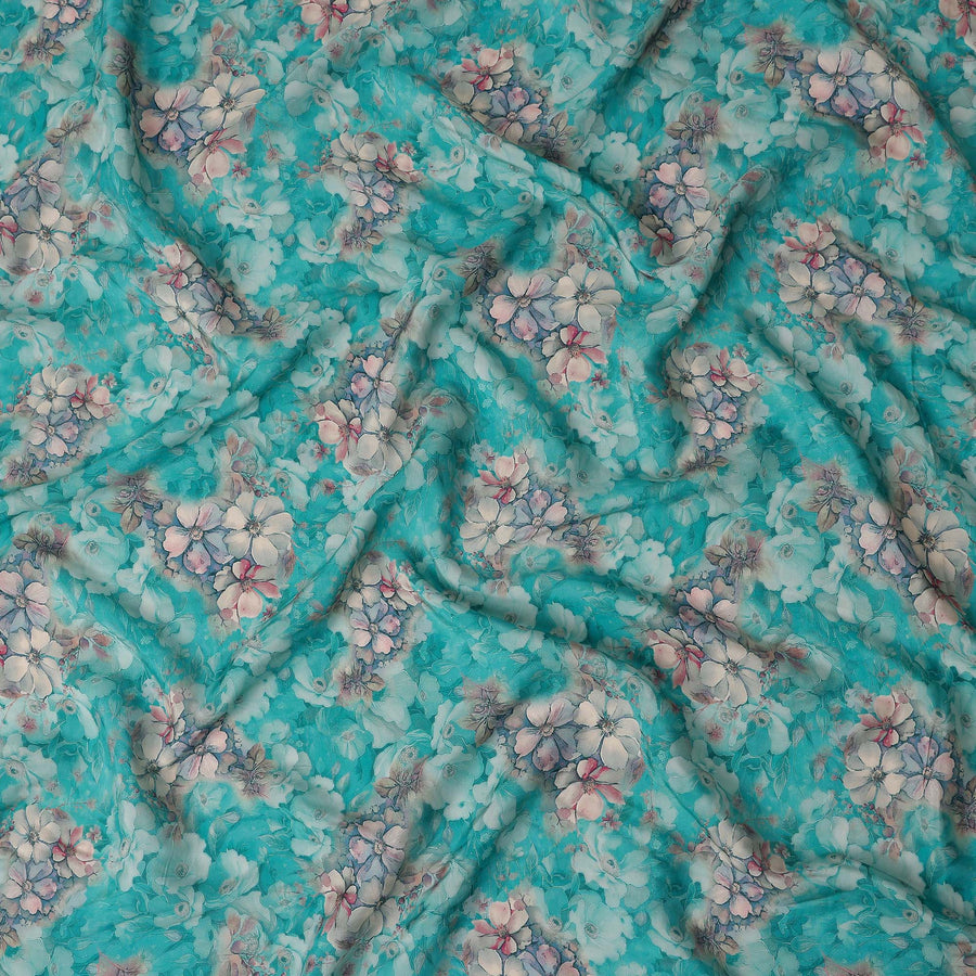 Turquoise Teal Viscose Crepe Fabric 110cm | Regal Fabrics
