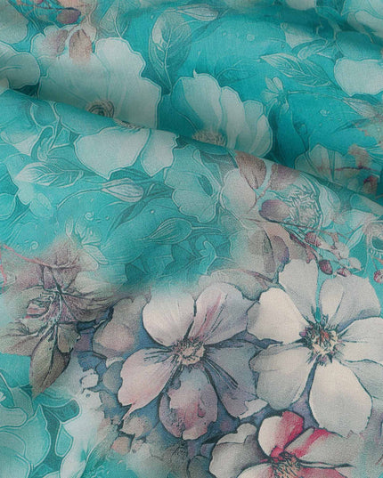 Turquoise Teal Viscose Crepe Fabric 110cm | Regal Fabrics