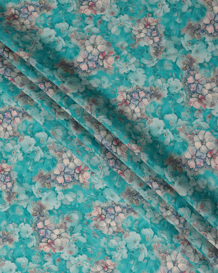 Turquoise Teal Viscose Crepe Fabric 110cm | Regal Fabrics