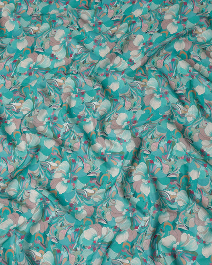 Teal Green Viscose Crepe Fabric 110cm | Regal Fabrics