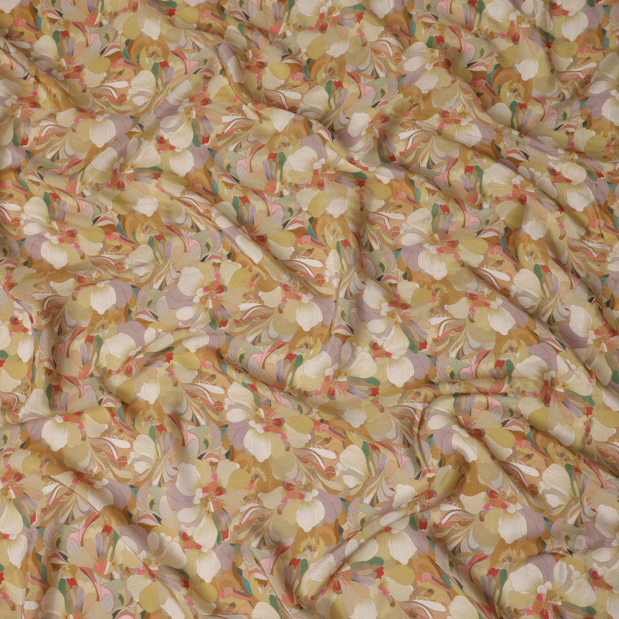 Golden Multicolor Viscose Crepe Fabric 110cm | Regal Fabrics