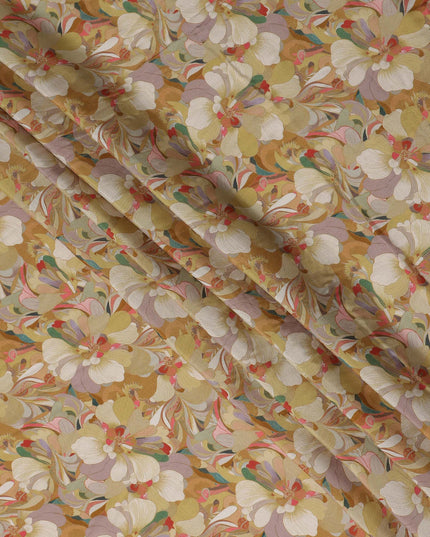 Golden Multicolor Viscose Crepe Fabric 110cm | Regal Fabrics