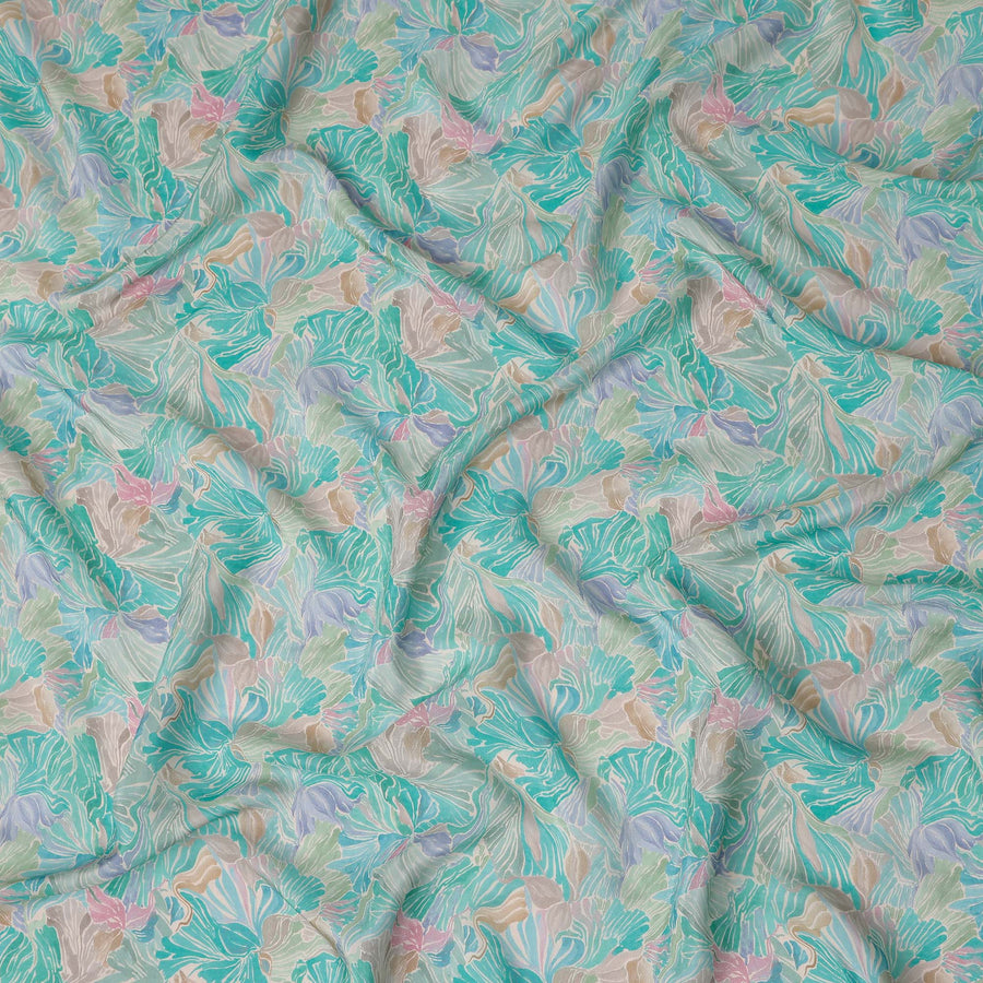 Turquoise Teal Viscose Crepe Fabric 110cm | Regal Fabrics