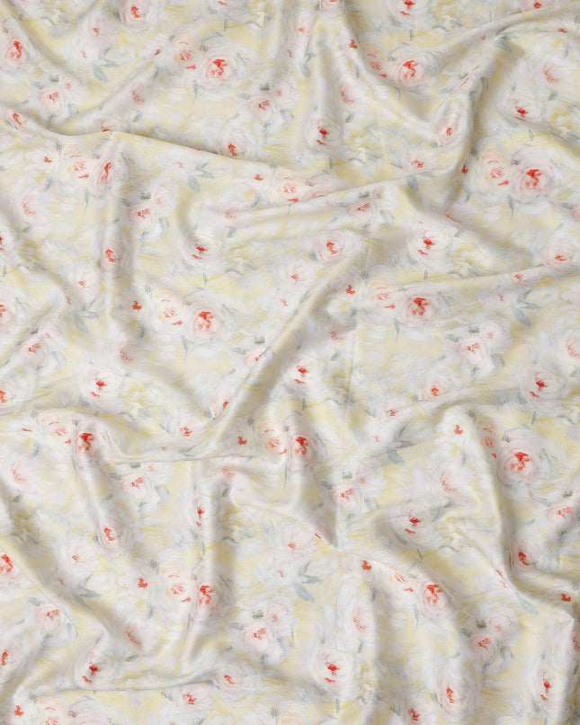 Butter Yellow Cotton Satin Fabric 110cm