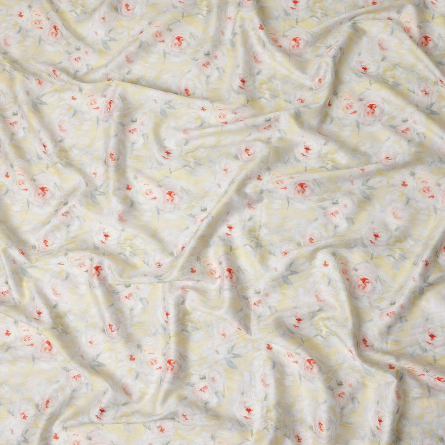 Butter Yellow Cotton Satin Fabric 110cm