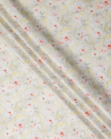 Butter Yellow Cotton Satin Fabric 110cm