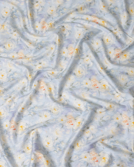 Powder Blue Cotton Satin Fabric 110cm