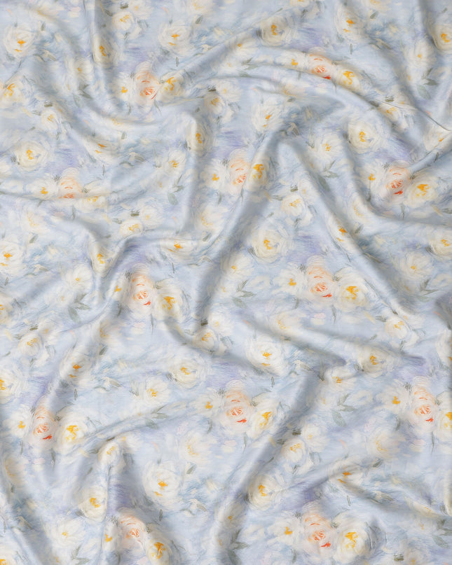 Powder Blue Cotton Satin Fabric 110cm