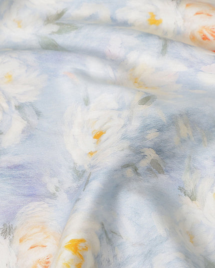 Powder Blue Cotton Satin Fabric 110cm