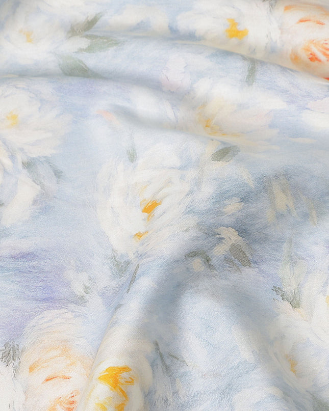 Powder Blue Cotton Satin Fabric 110cm