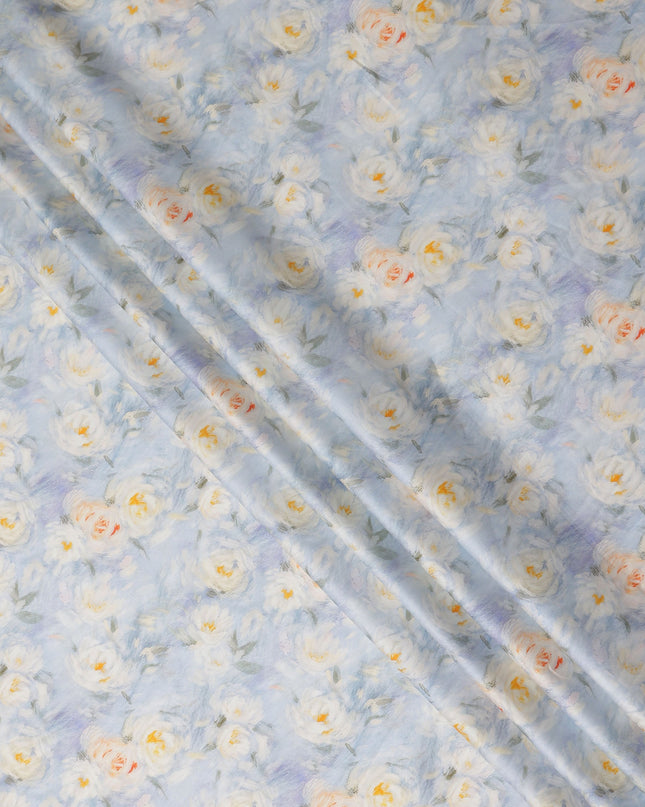 Powder Blue Cotton Satin Fabric 110cm