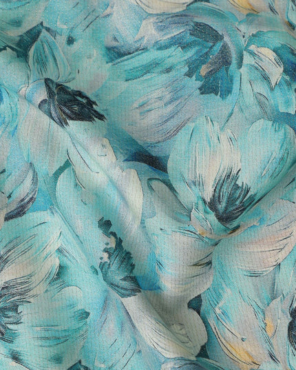 Turquoise Teal Cotton Satin Fabric 110cm