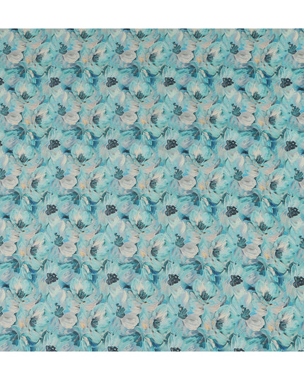 Turquoise Teal Cotton Satin Fabric 110cm