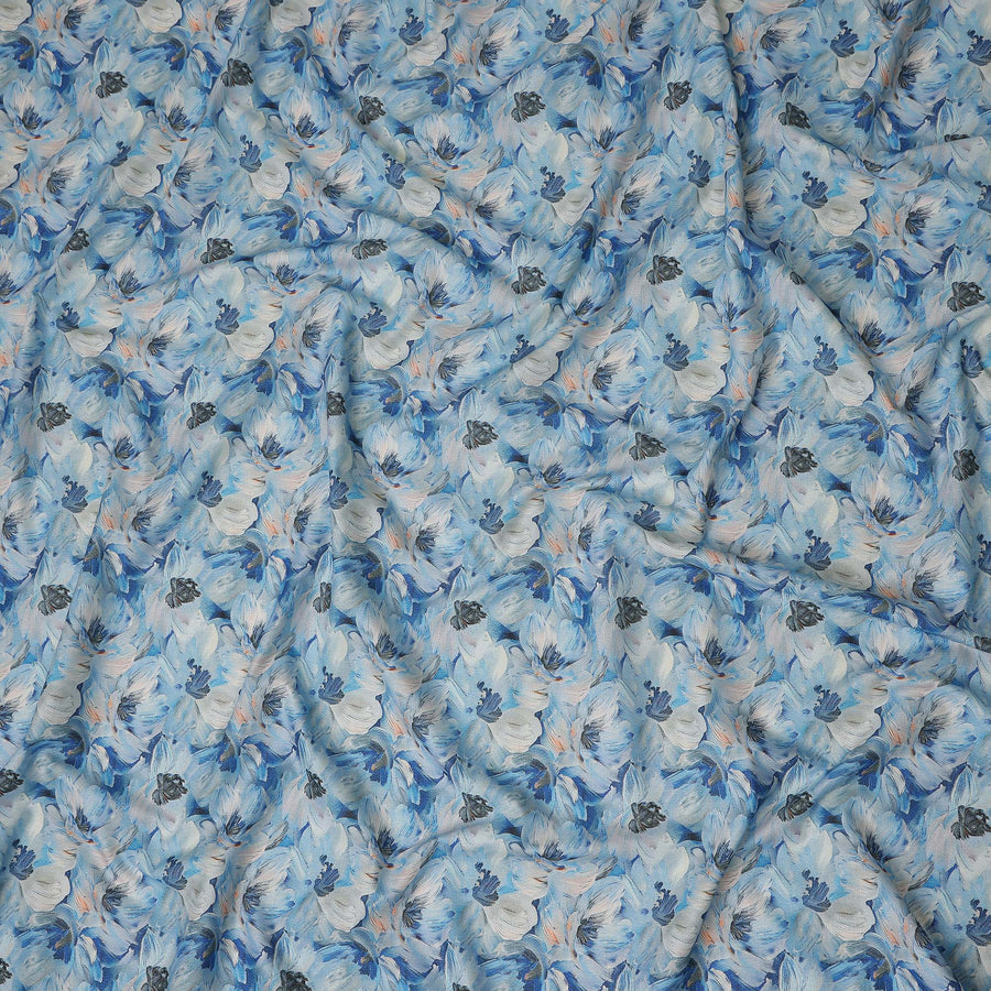 Sky Blue Cotton Satin Fabric 110cm