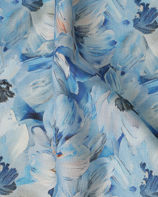Sky Blue Cotton Satin Fabric 110cm