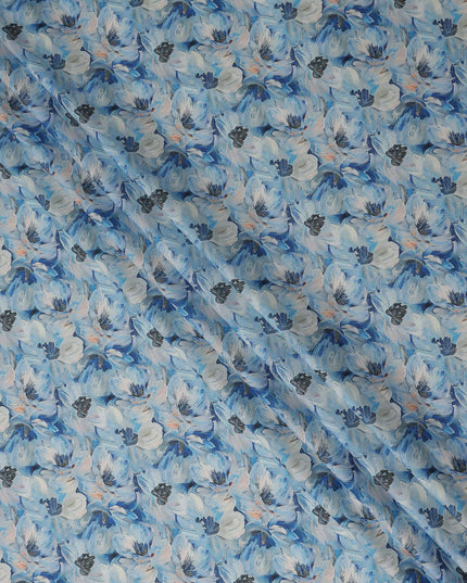 Sky Blue Cotton Satin Fabric 110cm