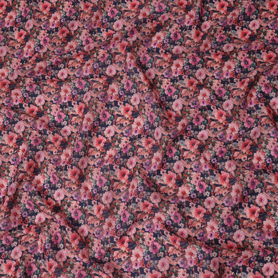 Midnight Navy Cotton Satin Fabric 110cm