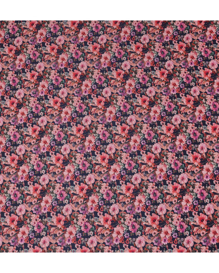 Midnight Navy Cotton Satin Fabric 110cm