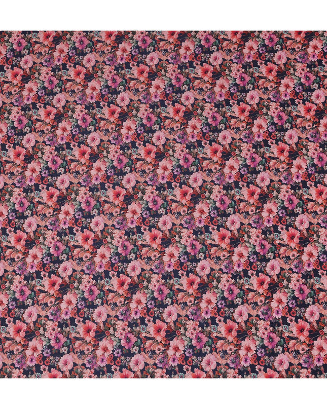 Midnight Navy Cotton Satin Fabric 110cm