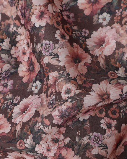 Taupe Mauve Cotton Satin Fabric 110cm