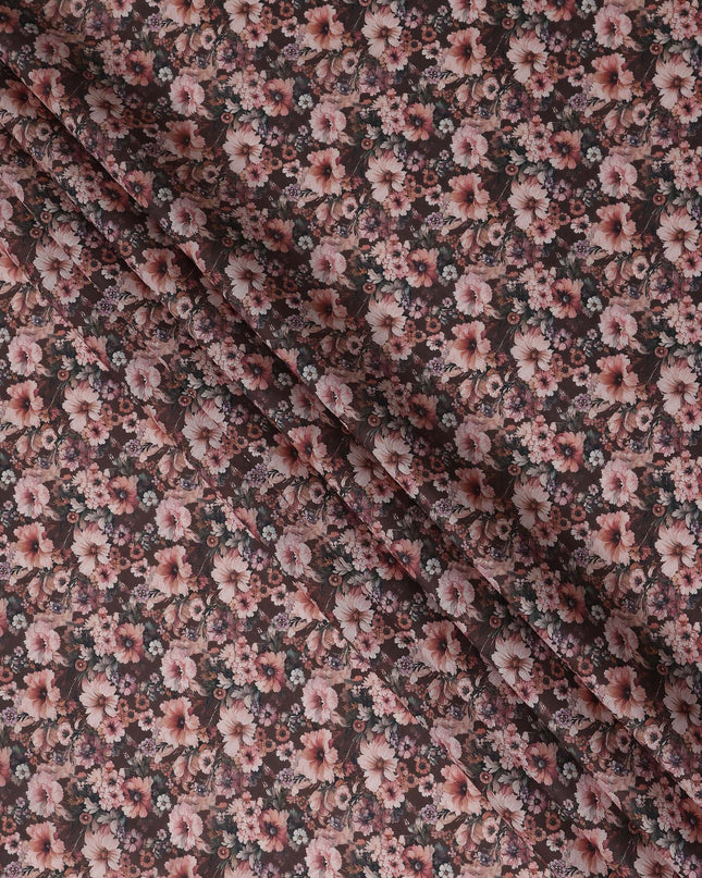 Taupe Mauve Cotton Satin Fabric 110cm