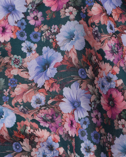 Forest Green Cotton Satin Fabric 110cm