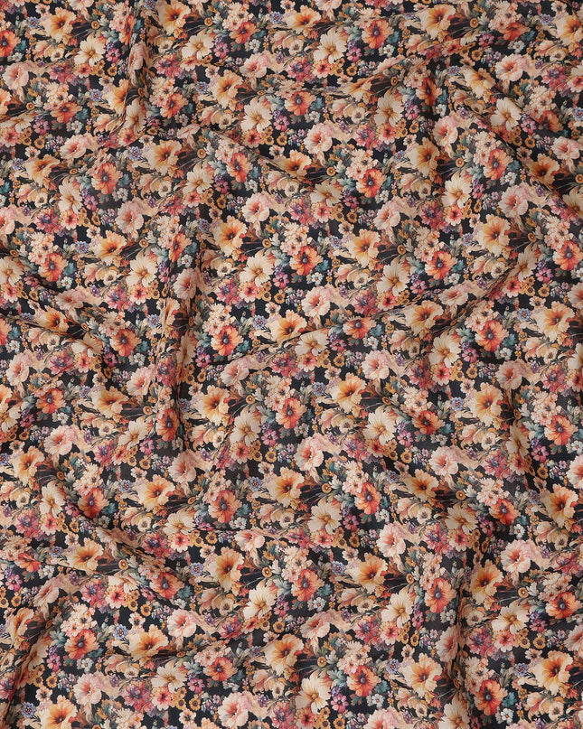 Charcoal Black Cotton Satin Fabric 110cm