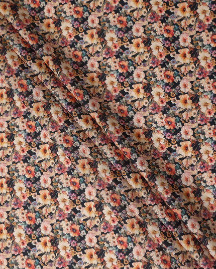Charcoal Black Cotton Satin Fabric 110cm