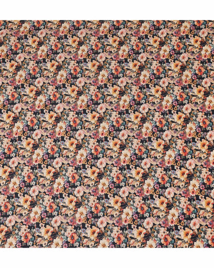 Charcoal Black Cotton Satin Fabric 110cm