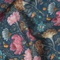 Indigo Navy Cotton Satin Fabric 110cm