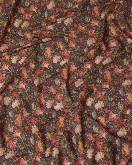 Chocolate Brown Cotton Satin Fabric 110cm