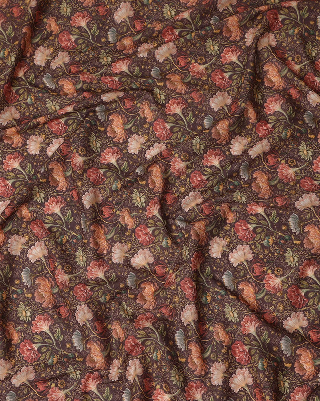 Chocolate Brown Cotton Satin Fabric 110cm