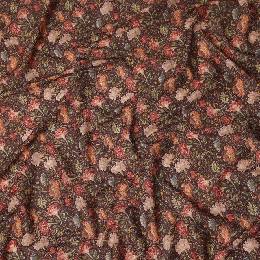 Chocolate Brown Cotton Satin Fabric 110cm