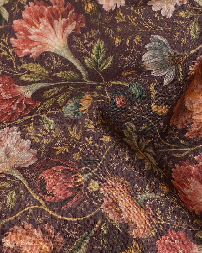 Chocolate Brown Cotton Satin Fabric 110cm