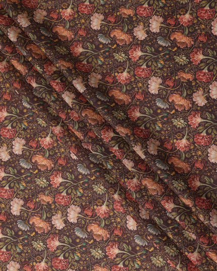 Chocolate Brown Cotton Satin Fabric 110cm