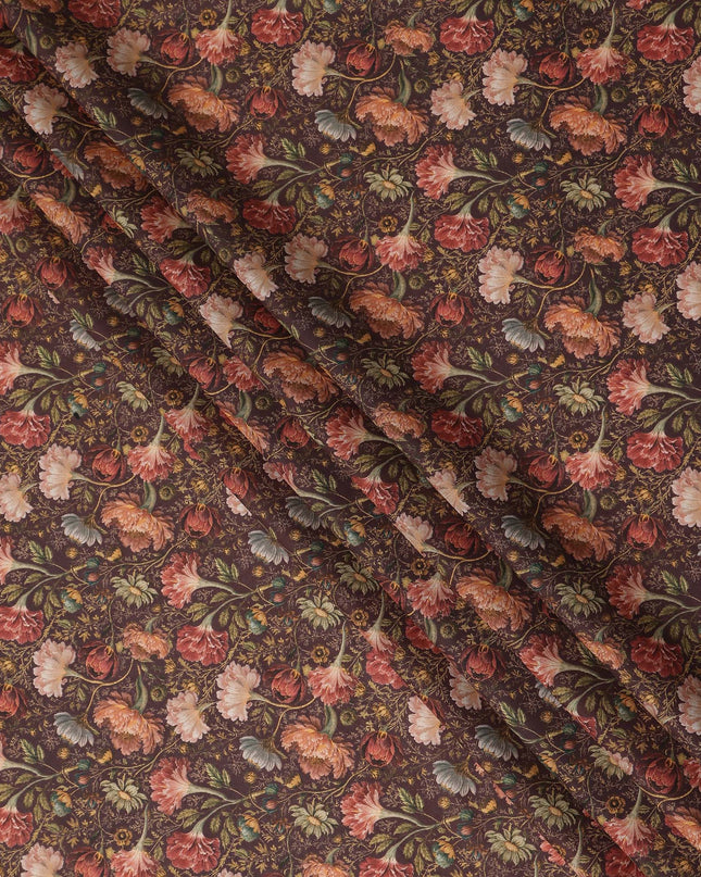 Chocolate Brown Cotton Satin Fabric 110cm