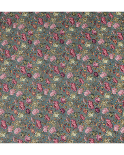 Slate Teal Cotton Satin Fabric 110cm